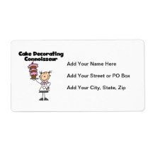 Female Cake Decorating Connoisseur Shipping Label