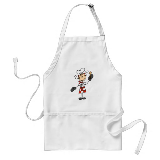 Female Chef with Oven Mitts Tshirts and Gifts Aprons