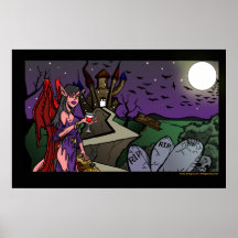 Female Demond Vampire Bats Poster