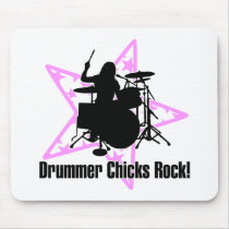 female drummers Rock Mouse Pad