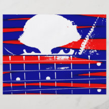 Female eyes over bass fretboard posterized flyers