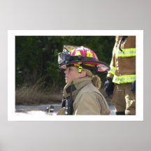 Female firefighter print