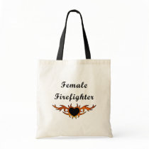 Female Firefighter Tattoo Canvas Bags