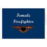 Female Firefighter Tattoo Card