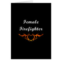 Female Firefighter Tattoo Card