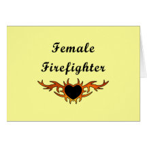 Female Firefighter Tattoo Cards