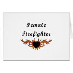 Female Firefighter Tattoo Greeting Card