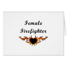 Female Firefighter Tattoo Greeting Card