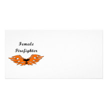 Female Firefighter Tattoos Personalized Photo Card
