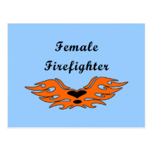 Female Firefighter Tattoos Post Card