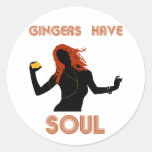 Female Gingers have Soul Round Stickers