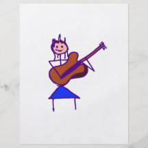 female guitar stick figure brown gtr purple flyers