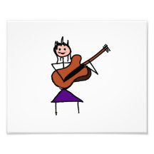 female guitar stick figure brown w pink face photographic print