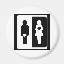 Female Heart Mens Heart Refrigerator Magnet