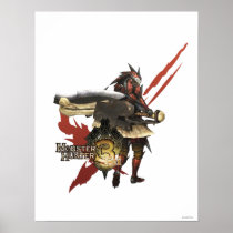 Female Hunter with Switch Axe, Rathalos Armour