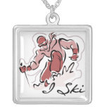 Female I Ski T shirts and Gifts Pendants