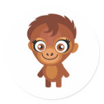 Female Orangutan - My Conservation Park Round Stickers