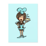 Female Pastry Chef - Brunette T-shirts and Gifts Postcards