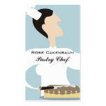 Female pastry chef frosted cake culinary busine... business card