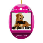 Female Pink Dog Memorial Christmas Tree Ornaments