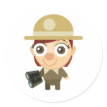 Female Ranger - My Conservation Park Round Stickers