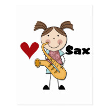 Female Saxophone Player Tshirts and Gifts Postcard