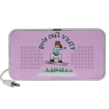 Female Snowboarder with Red Hair Mp3 Speaker