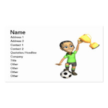 Female Soccer Champion Business Card Templates