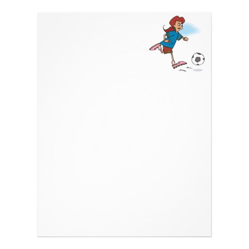 Female Soccer Player Letterhead Design
