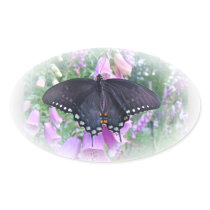 Female Spicebush Swallowtail Butterfly Oval Stickers