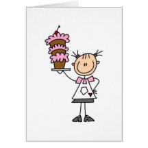 Female Stick Figure Baker Tshirts and Gifts Card