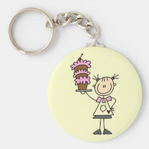 Female Stick Figure Baker Tshirts and Gifts Keychains