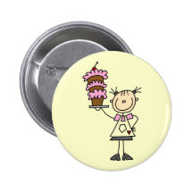 Female Stick Figure Baker Tshirts and Gifts Pins