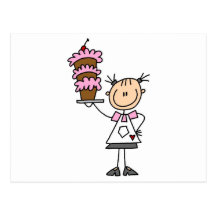 Female Stick Figure Baker Tshirts and Gifts Postcards