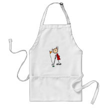 Female Stick Figure Golfer Apron