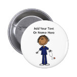 Female Stick Figure Nurse Aid T-shirts and Gifts Button
