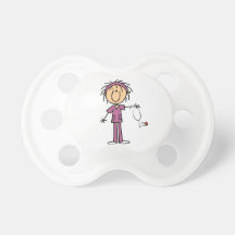 Female Stick Figure Nurse Baby Pacifiers
