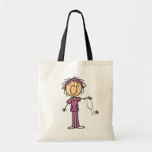 Female Stick Figure Nurse Canvas Bag