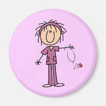 Female Stick Figure Nurse Magnet