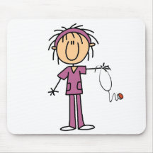 Female Stick Figure Nurse Mouse Pad