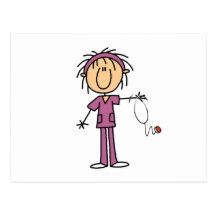 Female Stick Figure Nurse Post Cards