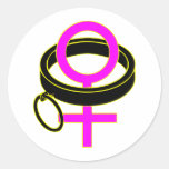 female submissive collar round stickers