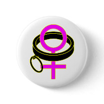 female submissive collar symbol pinback buttons