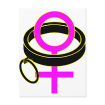 female submissive collar symbol post card