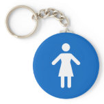 Female symbol, classic blue and white keychain