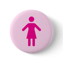 Female symbol, pink woman on lighter pink button