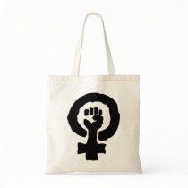 Female symbol solidarity hand canvas bags