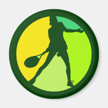 FEMALE TENNIS PLAYER REFRIGERATOR MAGNET
