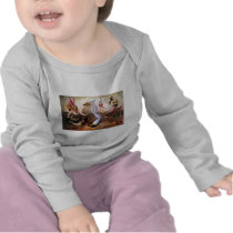 Female trapeze acrobats at circus tees