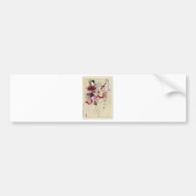 Female Warrior Japanese Woodblock Print Bumper Sticker